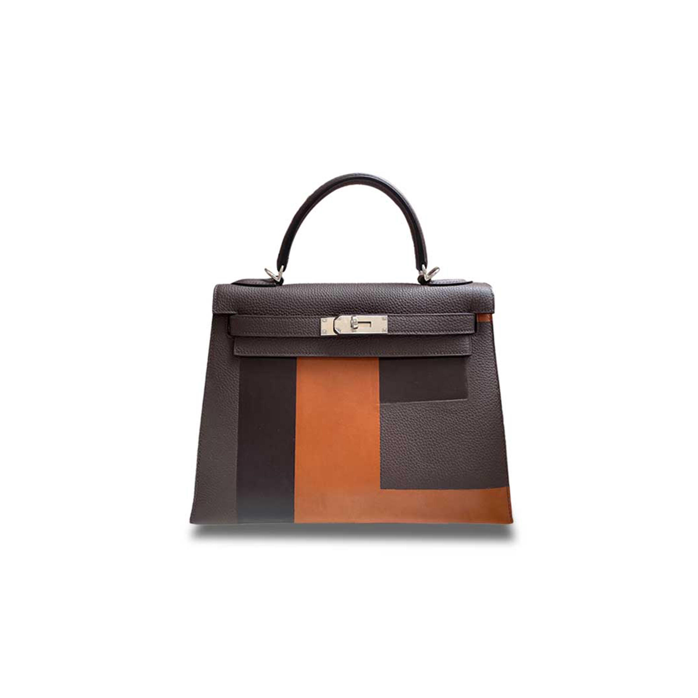 H**me5 KELLY 28 TOGO DARK COFFEE LETTER BAG SILVER BUCKLE (28*22*10cm) Master Quality